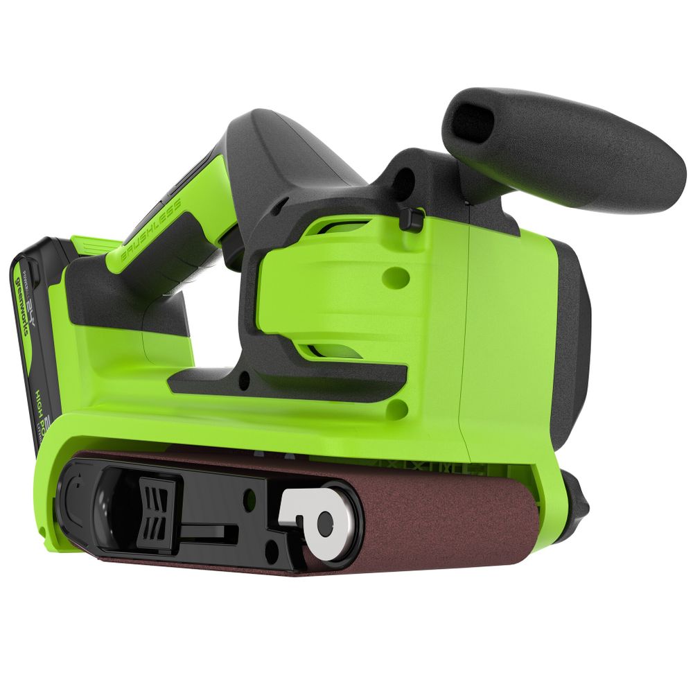 Ленточная шлифовальная машина акк. Greenworks G24BS, 24V, б/щет, 75х457мм, 259 м/мин,1х2Ач,ЗУ,кор (3100607CUA)