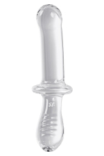 Прозрачный двусторонний стеклянный фаллоимитатор Satisfyer Double Crystal - 19,5 см. (Цвет: прозрачный)