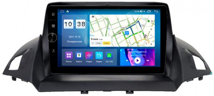 Магнитола для Ford Kuga 2011-2019 (рамка с зазорами) - Parafar PF362FHDAV на Android 13, CarPlay, 4G SIM-слот
