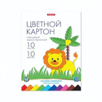 Цветной картон 10 листов 10 цветов, мелованный (Erich Krause)