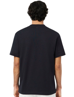 Женская теннисная футболка Lacoste Embroidered Heavy Jersey - black