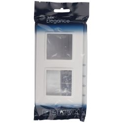 Рамка для розеток и выключателей ЭРА Elegance 14-5012-01 Classic, на 2 поста, белый | Эра Elegance