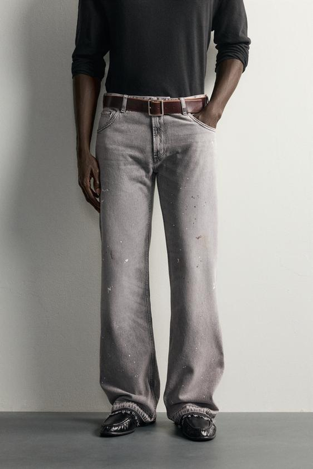 ZARA ДЖИНСЫ BOOTCUT FIT С НИЗКОЙ ПОСАДКОЙ, СЕРЫЙ