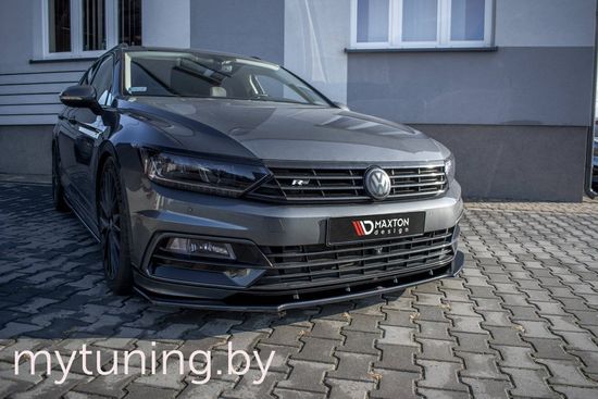 Сплиттер бампера переднего V.3 для VOLKSWAGEN Passat B8 R-Line (15-...)