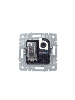 Розетка компьютерная + телевизионная 2-м Brite РТВ/РК12-БрА RJ45 кат.5E + TV механизм алюм. IEK BR-AK20-1-K47