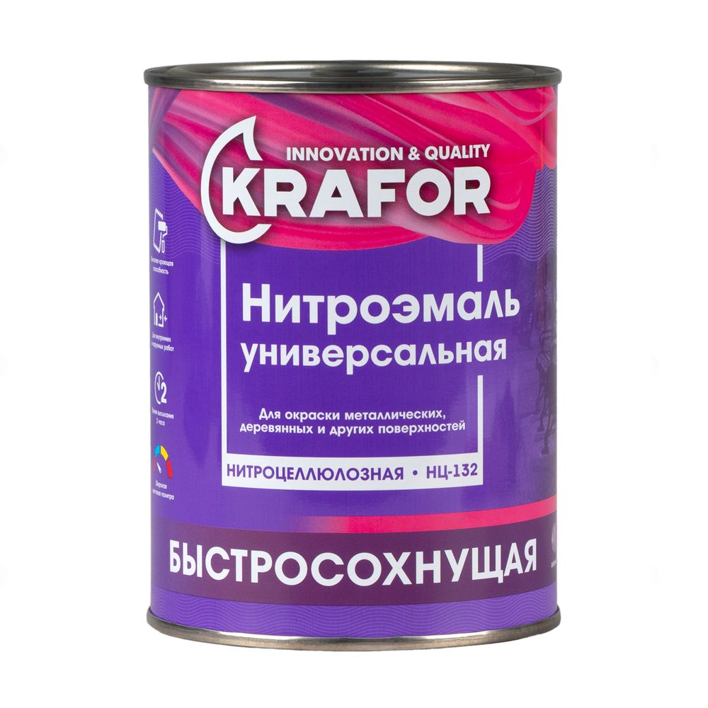 ЭМАЛЬ НЦ-132 ЗЕЛЕНАЯ 0,7 КГ (14) "KRAFOR"