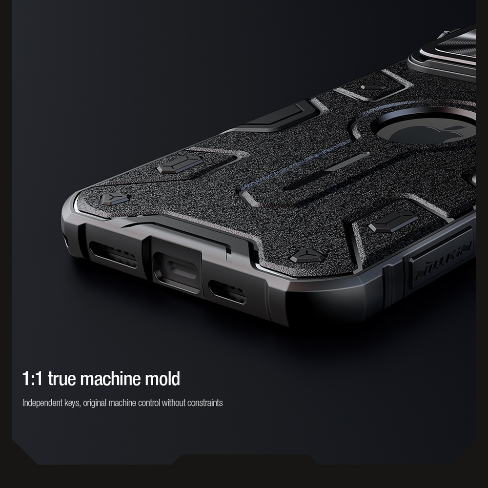 Чехол от Nillkin на iPhone 16 Pro Max с откидной крышкой для камеры и и поддержкой беспроводной зарядки MagSafe, серия CamShield Armor Prop Magnetic