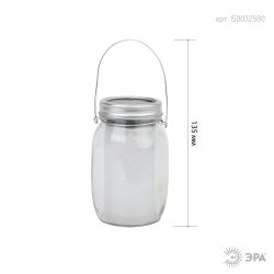 Светильник уличный ЭРА SL-GL14-JAR-3 на солнечной батарее стекло металл прозрачный 13,5 см | Садовые декоративные светильники