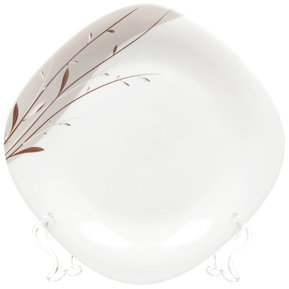 Тарелка десертная, стеклокерамика, 19 см, квадратная, Орфей, Daniks, FFP-85-130303/291905/NFP85T