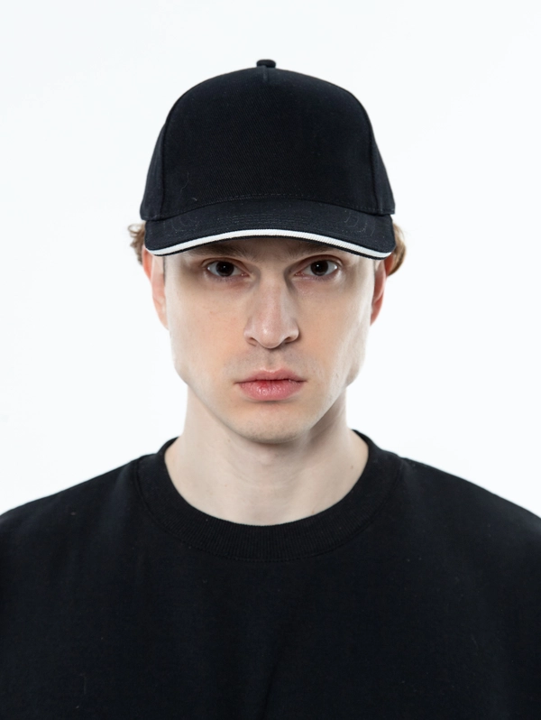 Бейсболка 5 клиньев с кантом 330,04 STAN, Хлопок, Черный