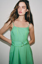 ПЛАТЬЕ МИДИ В ПОЛОСКУ С ПОЯСОМ — ZARA