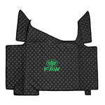 Ковры FAW J7, (экокожа, черный, черный кант, зеленая вышивка)