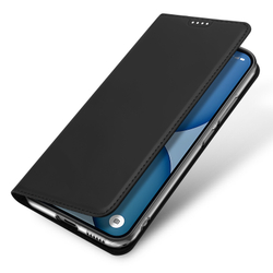 Чехол книжка из кожи черного цвета для Nothing Phone 4a, серия Skin Pro Series от Dux Ducis