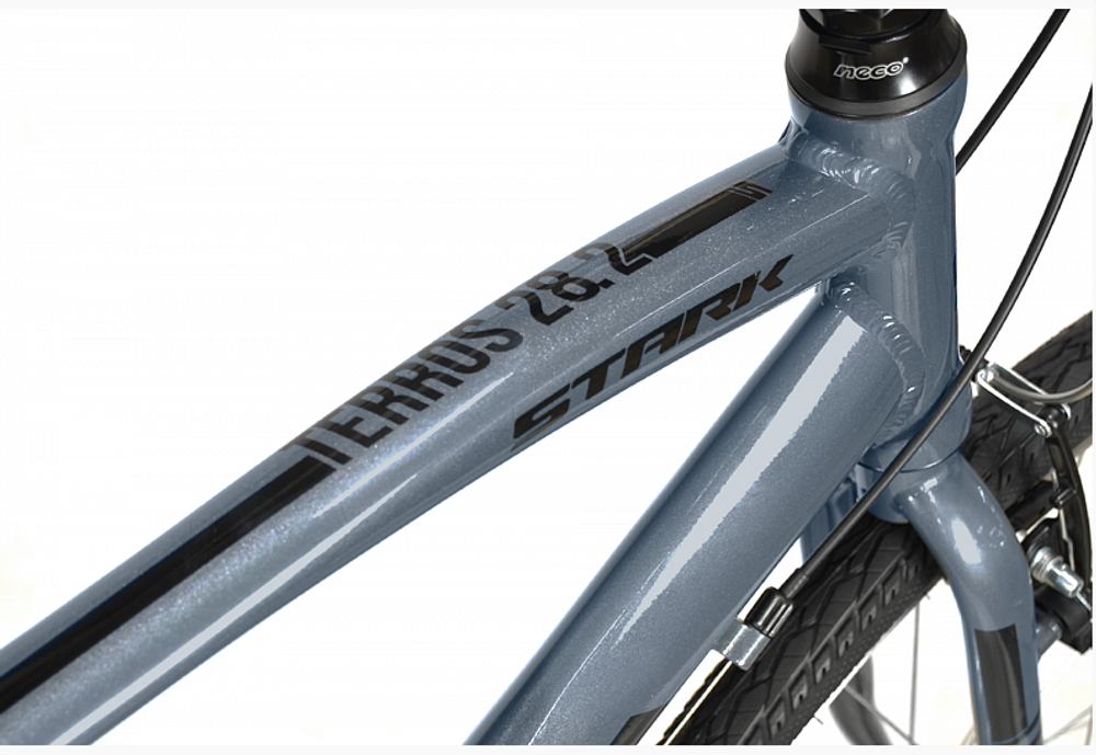 Велосипед Stark'23 Terros 28.2 V серый/черный/оранжевый 20"