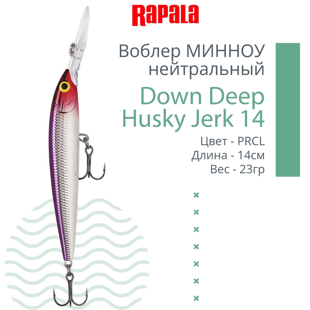 Воблер RAPALA Down Deep Husky Jerk 14, 14см, 23гр, цвет GF