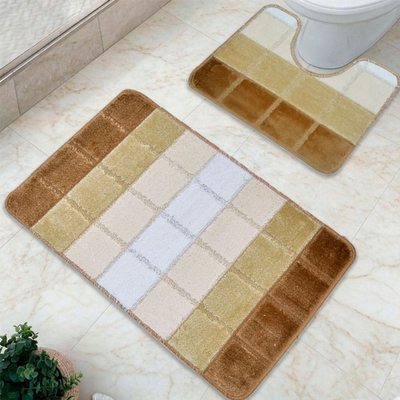 Комплект ковриков DKTX Comfort Quadro 2шт 50*80/50*40см 10мм (кремовый)