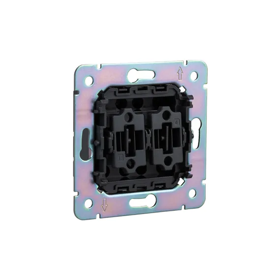 Переключатель перекрестный двухклавишный KRANZ Miele Round Оникс KR-78-0733-3