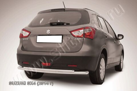 Защита заднего бампера (нержавейка) Suzuki SX-4 (2013-2016) d57+d42
