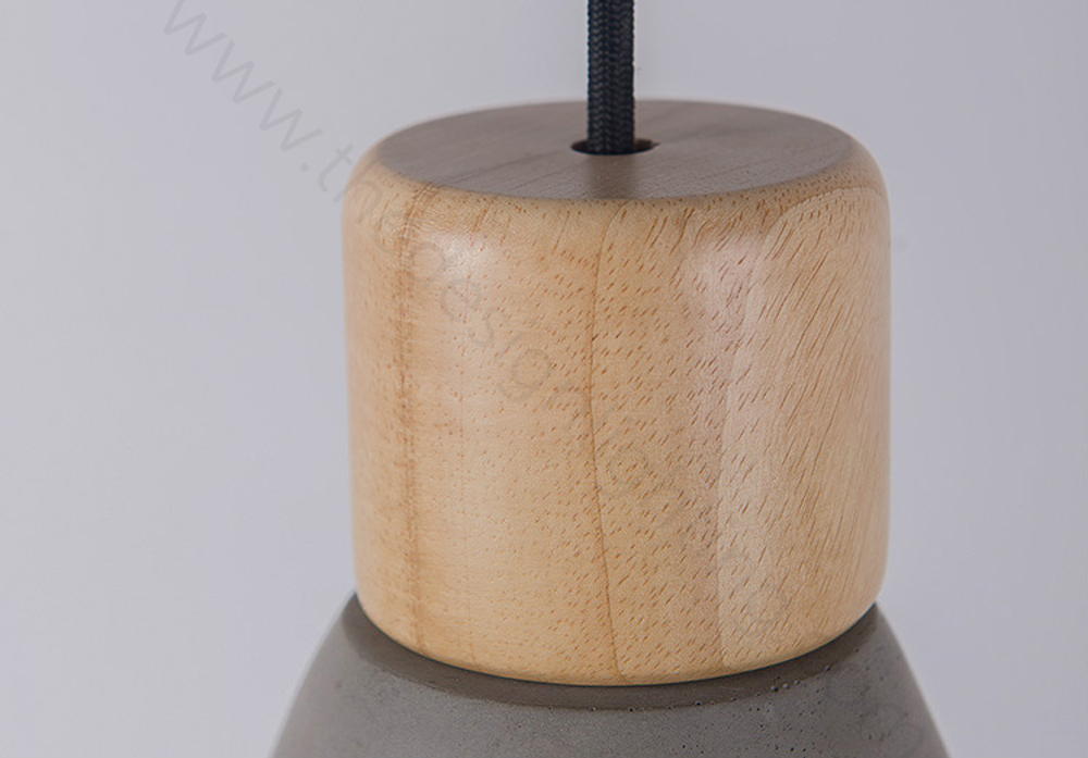 Pendant design lamp Cement Wood by Specimen Editions (Grey)