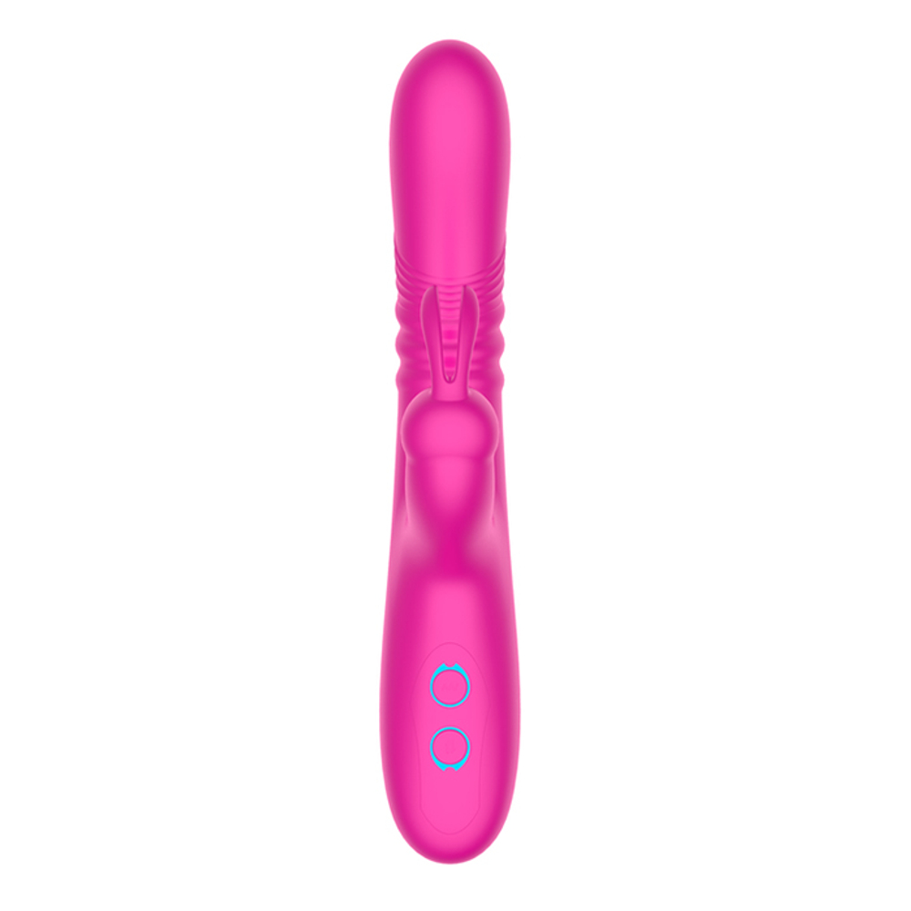 Розовый вибратор-кролик 24,3см с функцией поступательных движений Secwell Rabbit Bunny-Thrusting Vibrating SW2035