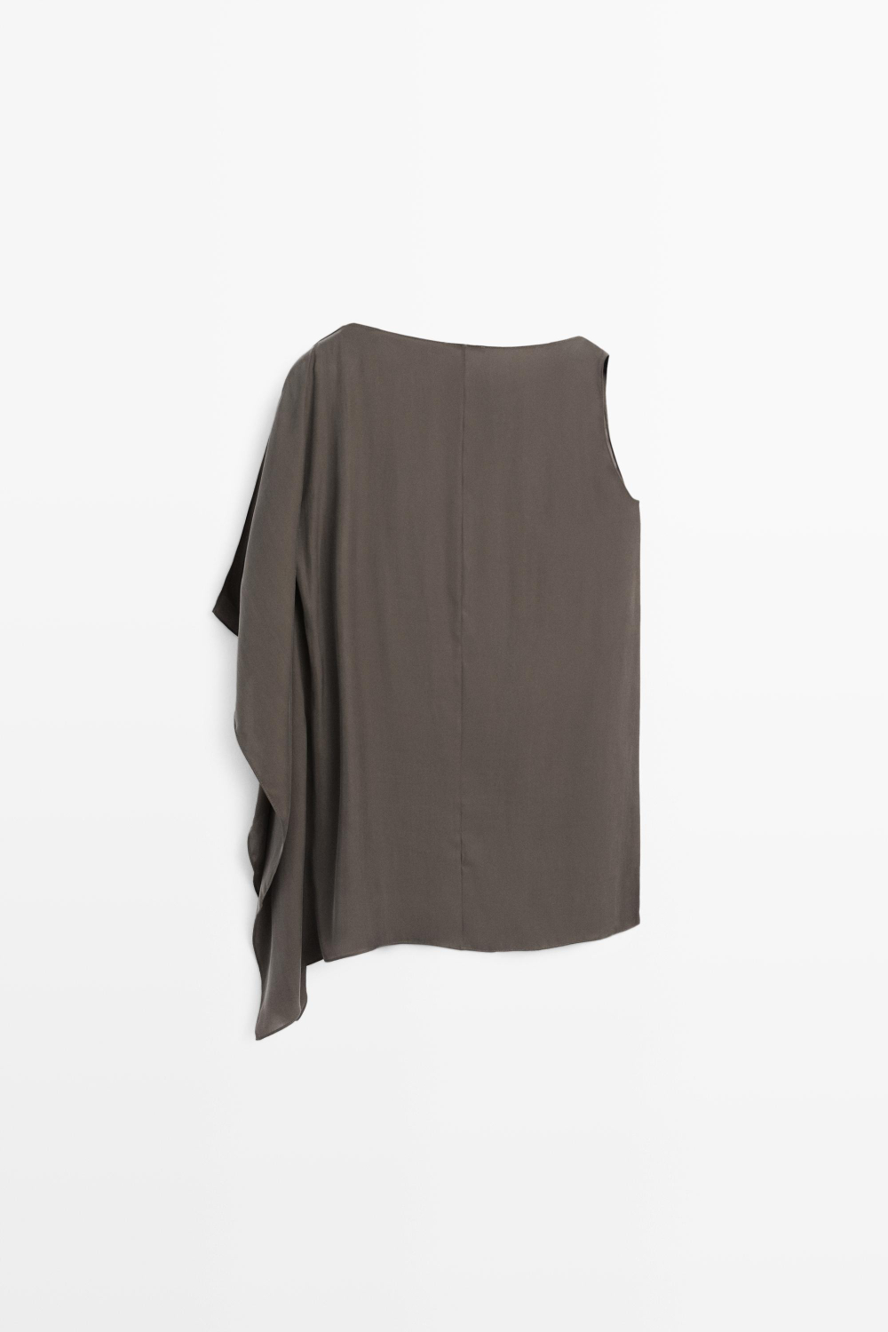 Massimo Dutti Асимметричный топ-накидка свободного кроя, кротово-коричневый
