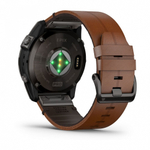 Смарт-часы Garmin EPIX Pro (Gen 2) Sapphire Edition 51 мм, титановый угольно-серый, DLC, коричневый кожаный ремешок, 010-02804-30