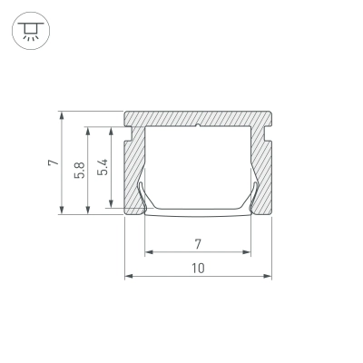 Профиль PIK-1007-2000 ANOD (Arlight, Алюминий)