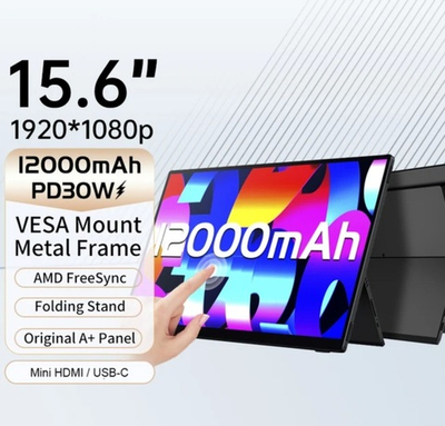 15.6" Портативный сенсорный монитор VCHANCE FHD IPS 1920x1080, 60 Гц