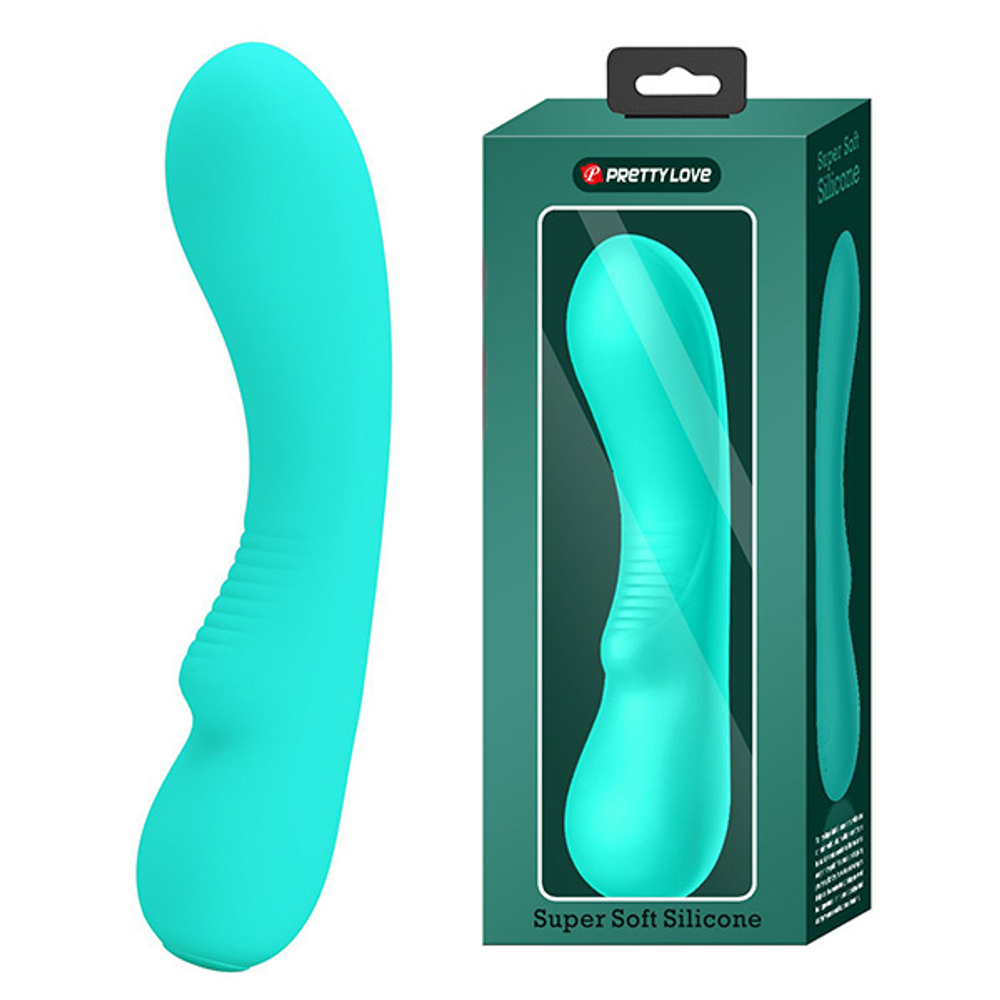 Бирюзовый изогнутый вибратор 19см Pretty Love Matt BI-014667-4