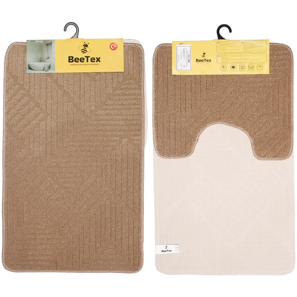 Комплект ковриков для ванной и туалета Bee Tex 55x90 + 45x55 мокко МС 3-002