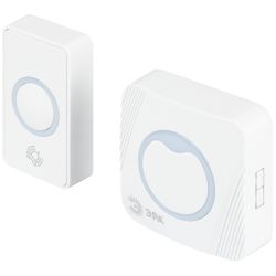 Звонок дверной ЭРА POLYCOLOR C100 беспроводной RGB подсветка белый 36 мелодий | Электротовары