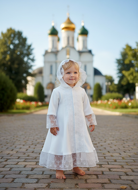 Крестильное платье с капюшоном "Марина "