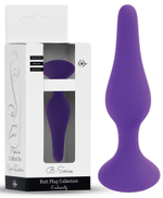 Фиолетовая анальная втулка Silcone Purple Plug Medium - 11 см. (Цвет: фиолетовый)