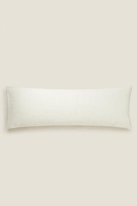 ZARA HOME ЛЬНЯНОЙ ЧЕХОЛ ДЛЯ ДЕКОРАТИВНОЙ ПОДУШКИ, КРЕМОВЫЙ