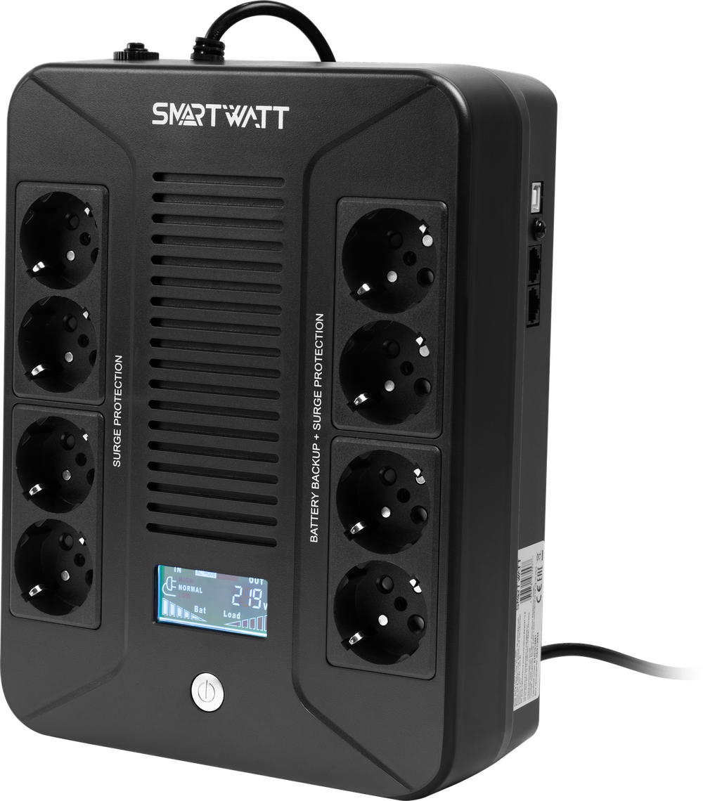 ИБП SMARTWATT UPS SAFE PRO LCD 600 / 0,6 кВА