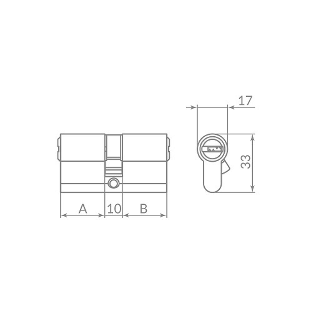 Цилиндровый механизм PUNTO Z300/100 mm (45+10+45) CP хром 5 кл. /57491/