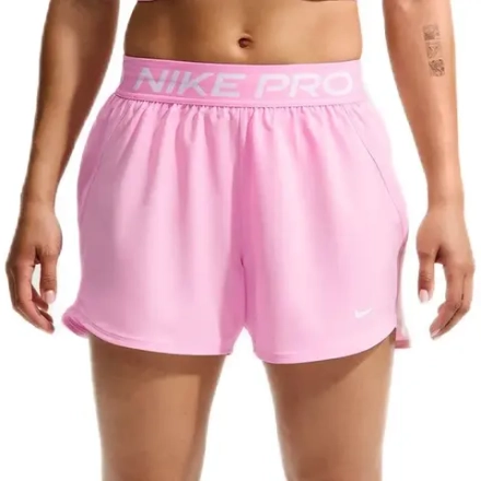 Женские теннисные шорты Nike Pro Dri-Fit Mid Rise Brief Lined 3in Woven - pink rise/white