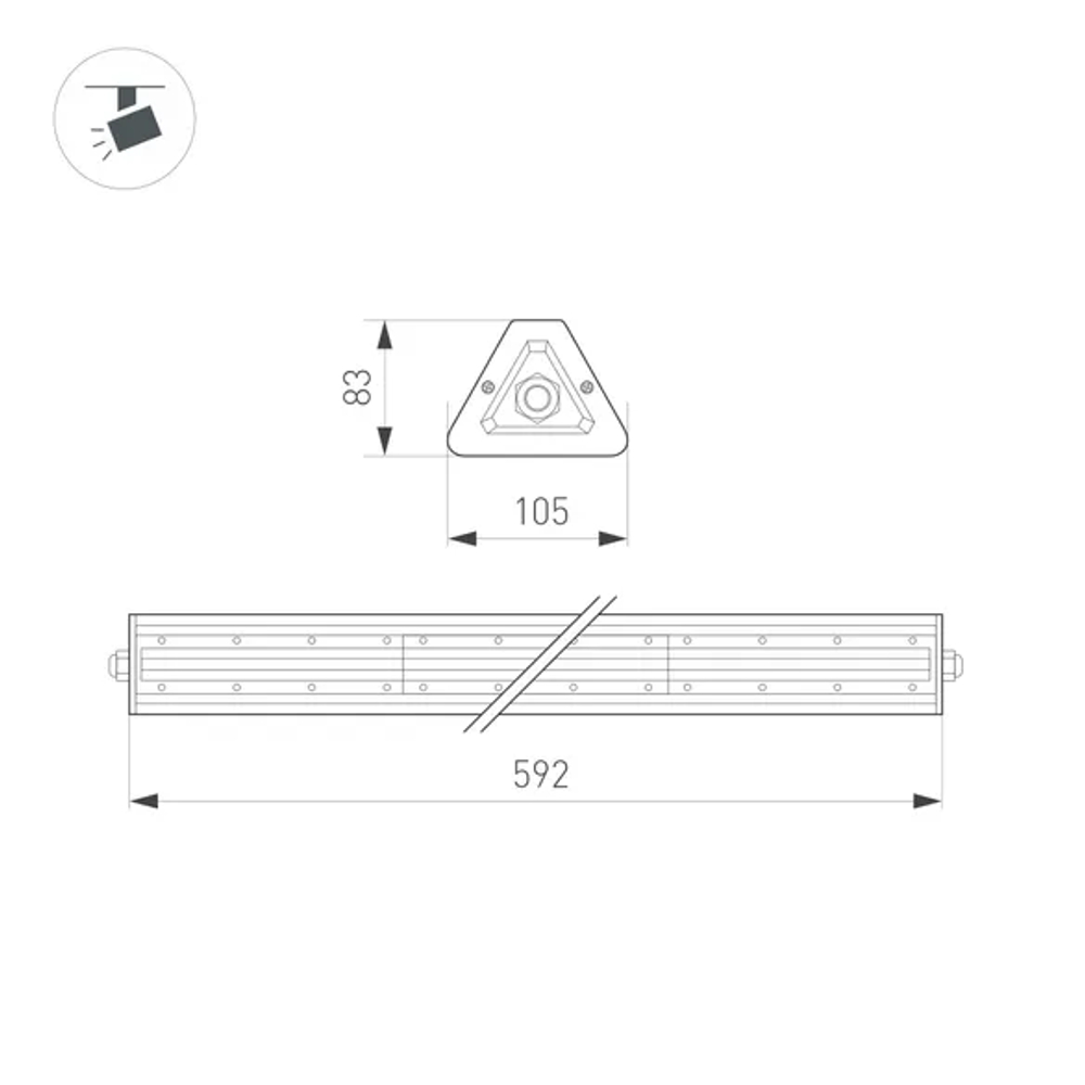 Светильник SP-LAGERN-L630-100W Day4000 (WH, 90х110 deg, 230V) (Arlight, IP65 Металл, 5 лет) 052026