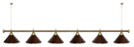 Лампа STARTBILLIARDS 6 пл. (плафоны зеленые,штанга золотая,фурнитура золото)