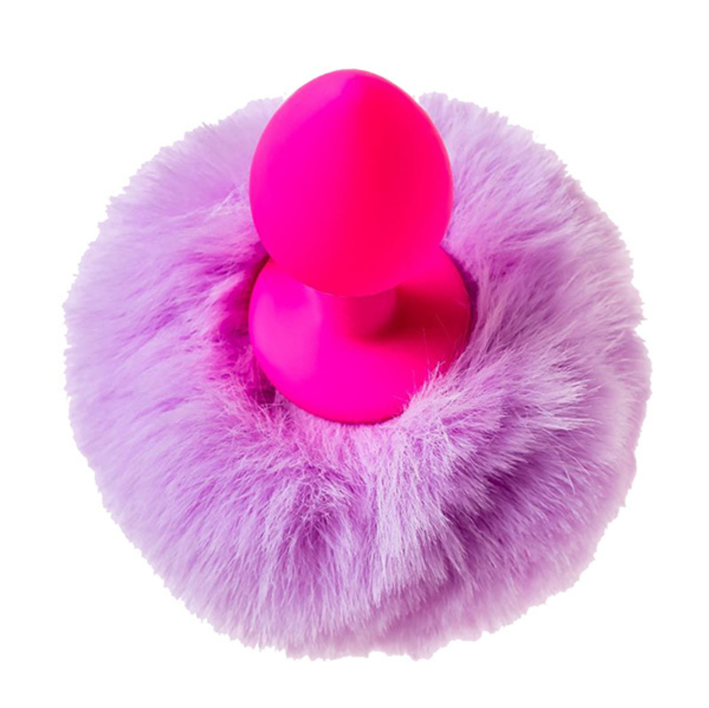 Розовая анальная втулка 13см с сиреневым пушистым хвостиком ToyFa ToDo Sweet Bunny 357016