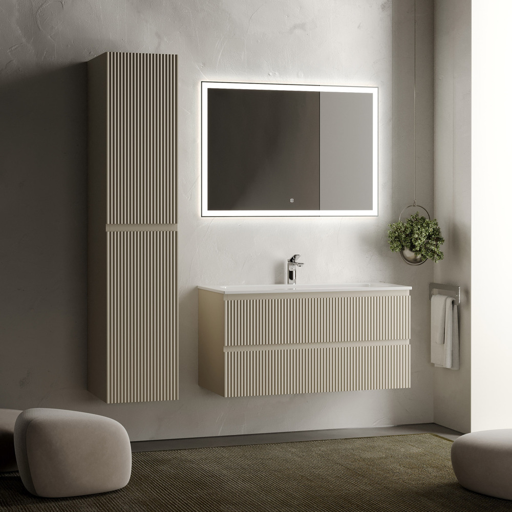 Тумба подвесная Sancos Snob R, Beige Soft 995х445х500, под столешницу без отверстия под смеситель, цвет Kreman, арт. SNR100CE