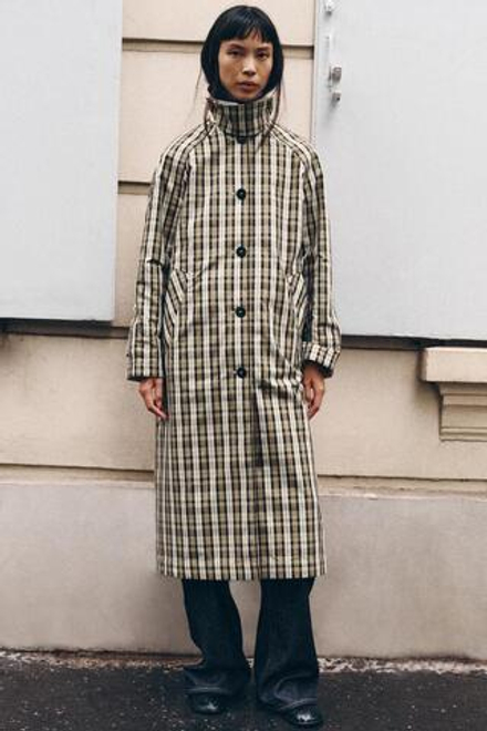 ZARA ДВУСТОРОННИЙ ТРЕНЧ В КЛЕТКУ — ZW COLLECTION, БЕЖЕВЫЙ
