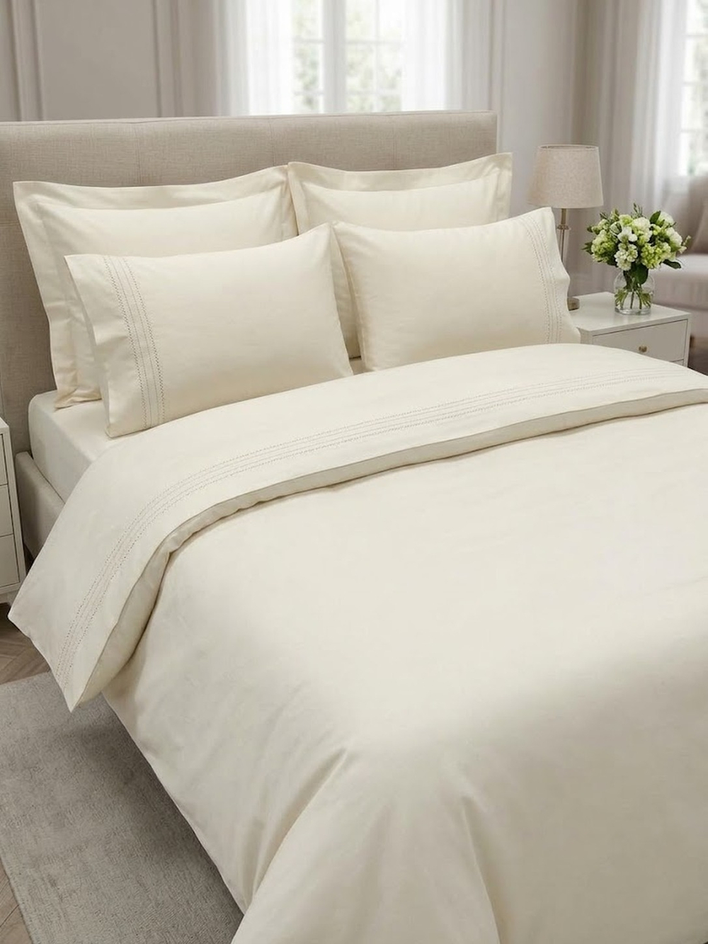 Gelin Home КПБ 6 пр. MIRA кремовый цвет пододеяльник 200*220, простынь 240*260, наволочки 50*70 2шт, декоративные наволочки 50*70 2шт GLNN532 — фото 1