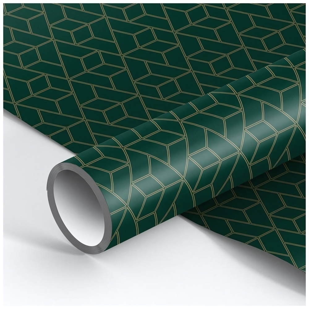 Упаковочная бумага глянц. 70*100см в ассорт."Dark green" (MESHU)