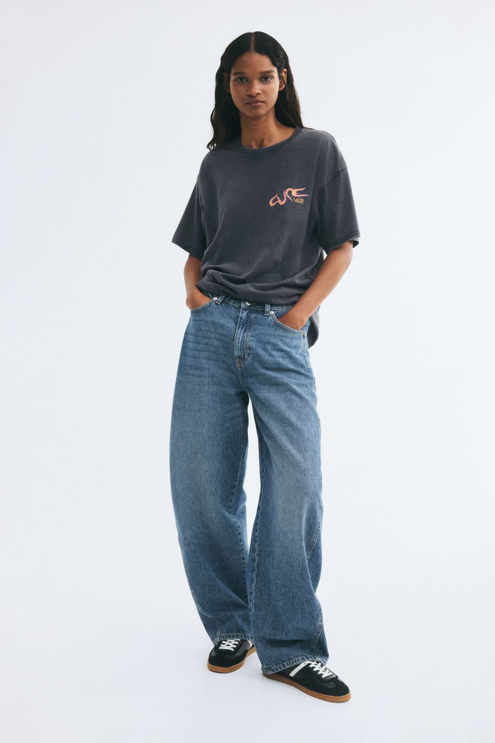 Футболка оверсайз с принтом — Кремовый/Nice - H&M