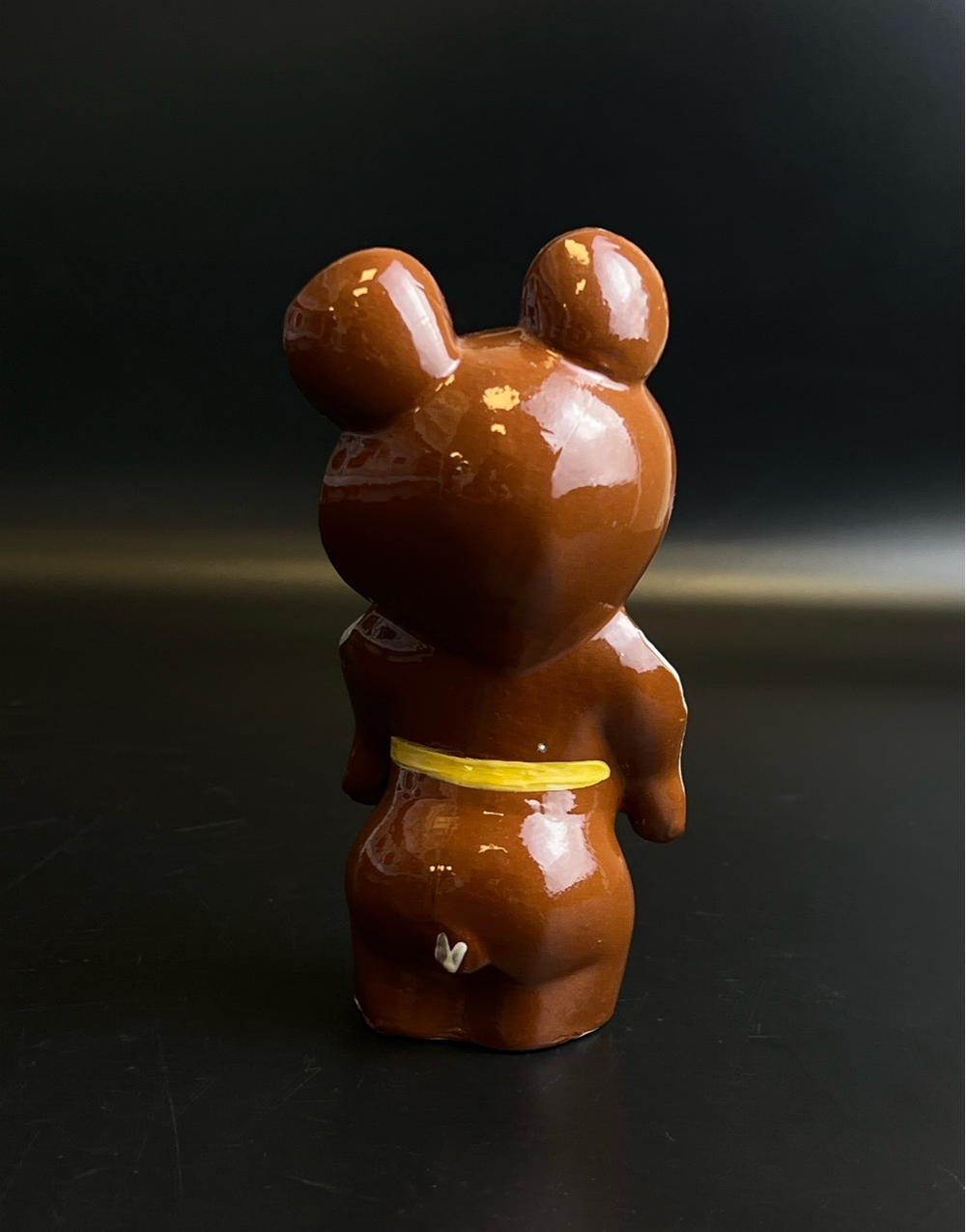 Статуэтка "Мишка олимпийский", фаянс, глазурь, роспись , СССР, 1980 г.