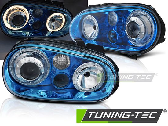 Тюнинг фары ANGEL EYES BLUE для VW GOLF 4 09.97-09.03