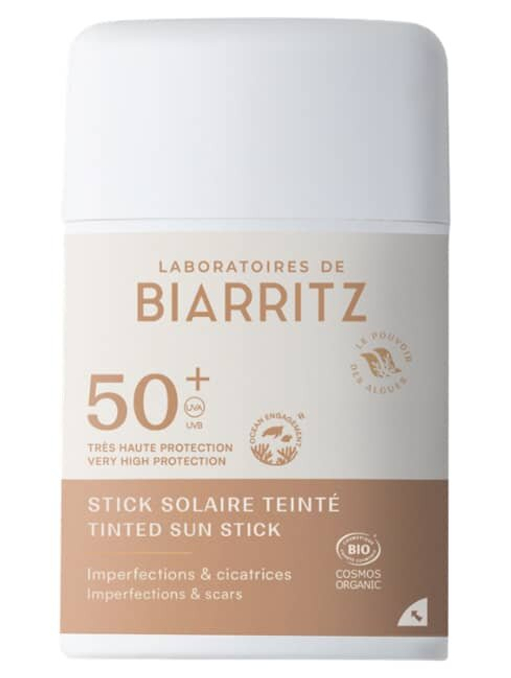 Тональный солнцезащитный стик SPF 50+ Laboratoires de Biarritz, 9 мл