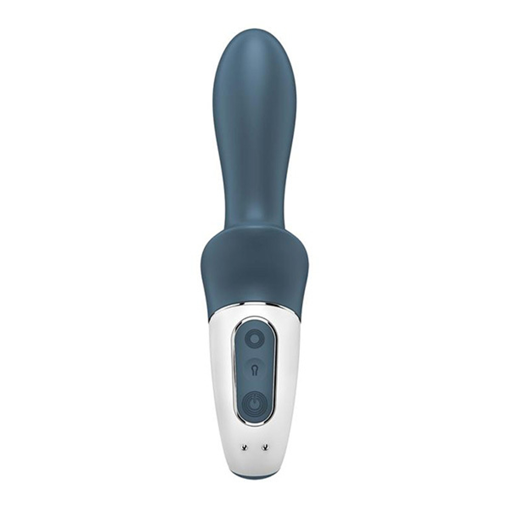 Серый анальный вибратор 17,8см с функцией расширения Satisfyer Air Pump Booty 2