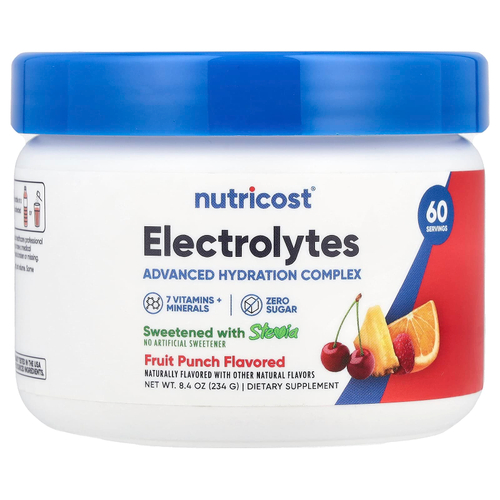 Nutricost, Электролиты, улучшенный комплекс для увлажнения, фруктовый пунш, 234 г (8,4 унции)